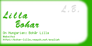 lilla bohar business card
